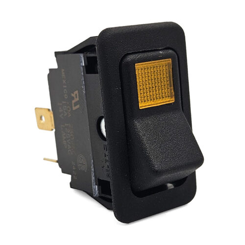 Rocker Switch, Amber Light 2-Pos, 15 Amp